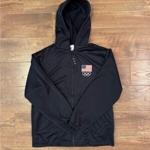 Navy Olympic Hoodie with USA Flag